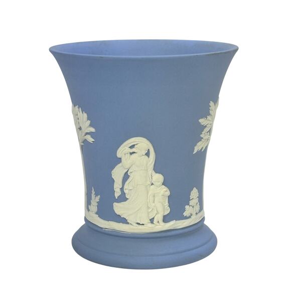 Wedgwood Blue Jasperware Goblet/Vessel/Vase 1959 Excellent - Picture 2 of 7